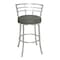 Armen Living Viper 26" Counter Height Swivel Gray Faux Leather and Brushed Stainless Steel Bar Stool LCVI26BAGR - alternate 6
